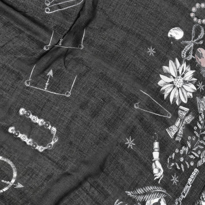 Alexander McQueen Modal Jewelled Skull Scarf Black Multicolor 5 of 5