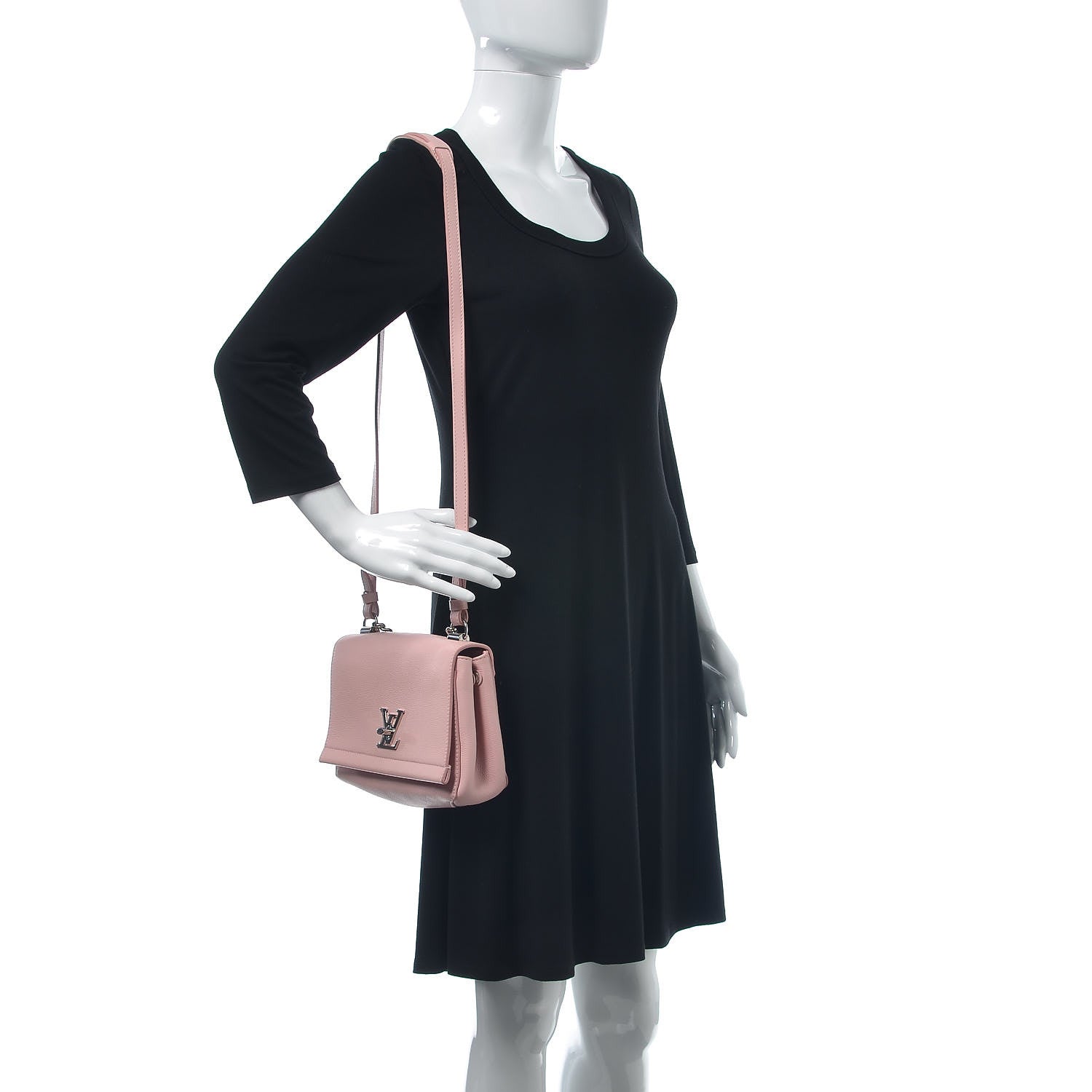 Louis Vuitton Calfskin Lockme II Chain Bag BB Rose Ballerine 2 of 11