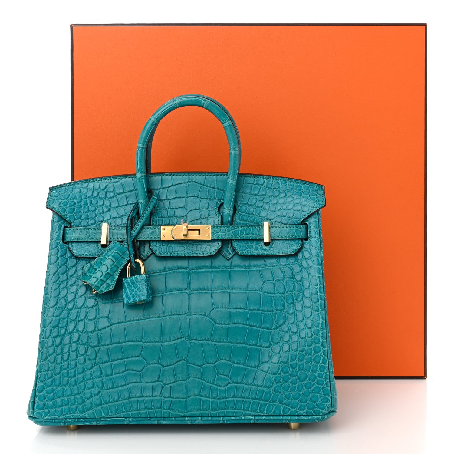Hermes Matte Alligator Birkin 25 Bleu Paon 11 of 11