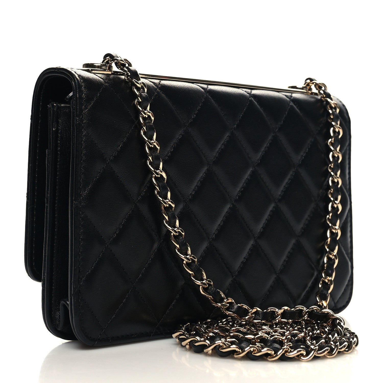 Chanel Lambskin Quilted Trendy CC Wallet On Chain WOC Black 3 of 12