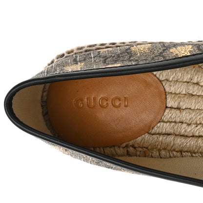 Gucci GG Supreme Monogram Bees Espadrille Flats 38 Beige Ebony Oro Black 7 of 10
