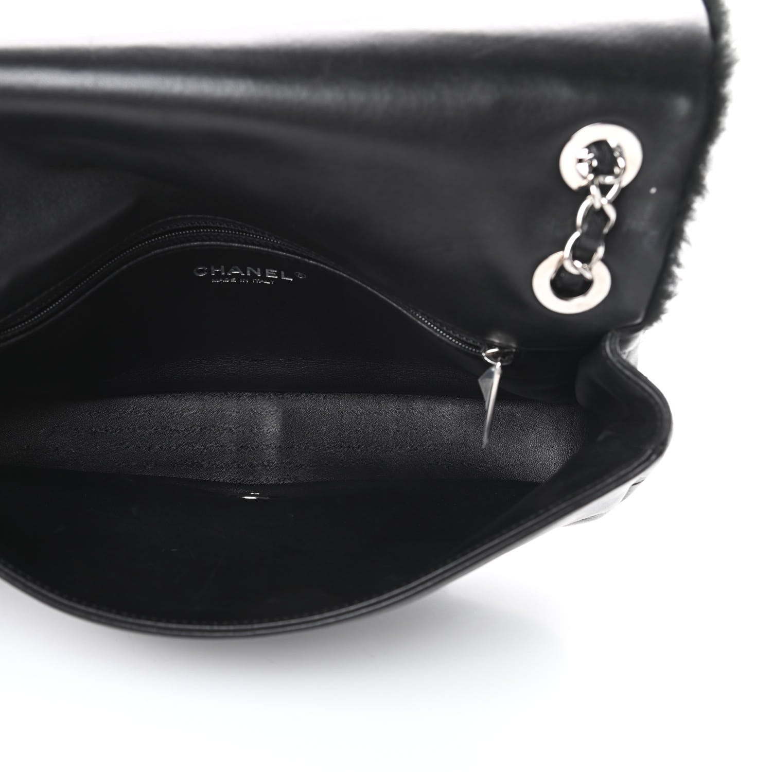 Chanel Shearling Lambskin Medium Chanel 100% Flap Black 5 of 14