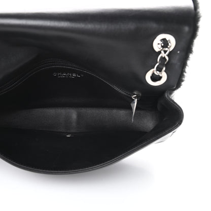 Chanel Shearling Lambskin Medium Chanel 100% Flap Black 5 of 14