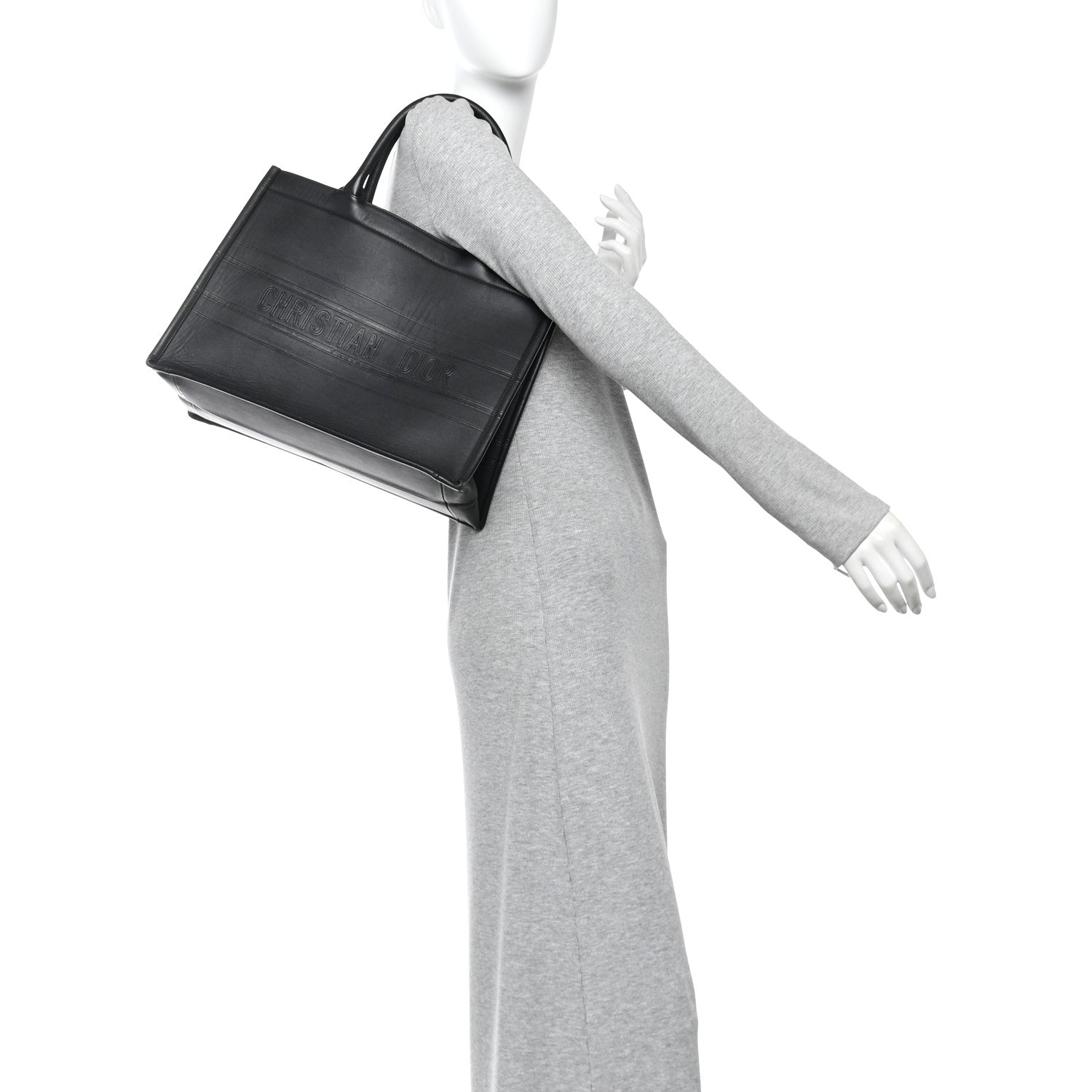 Christian Dior Calfskin Embossed Medium Book Tote Black 2 of 14