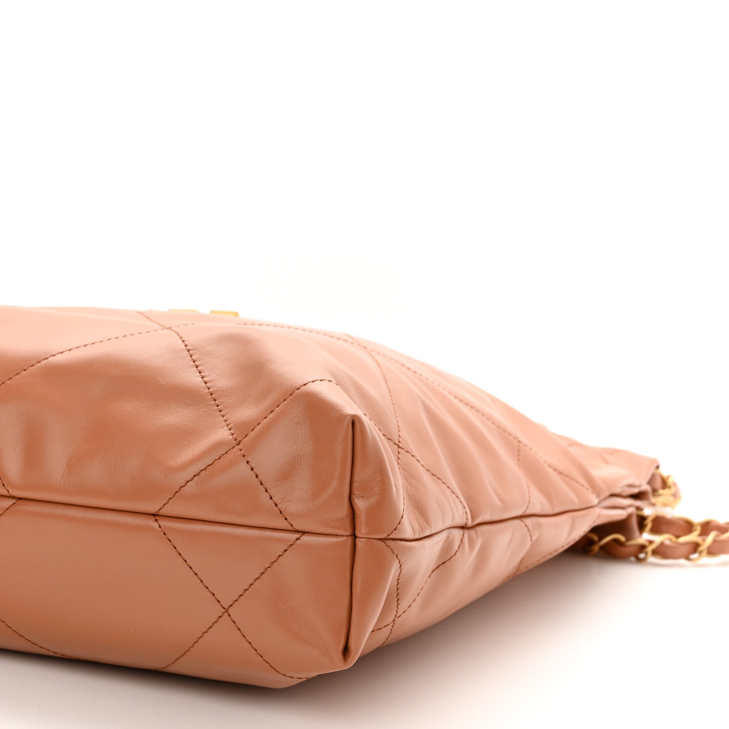 Chanel Shiny Calfskin Quilted Small Chanel 22 Camel 11 of 11