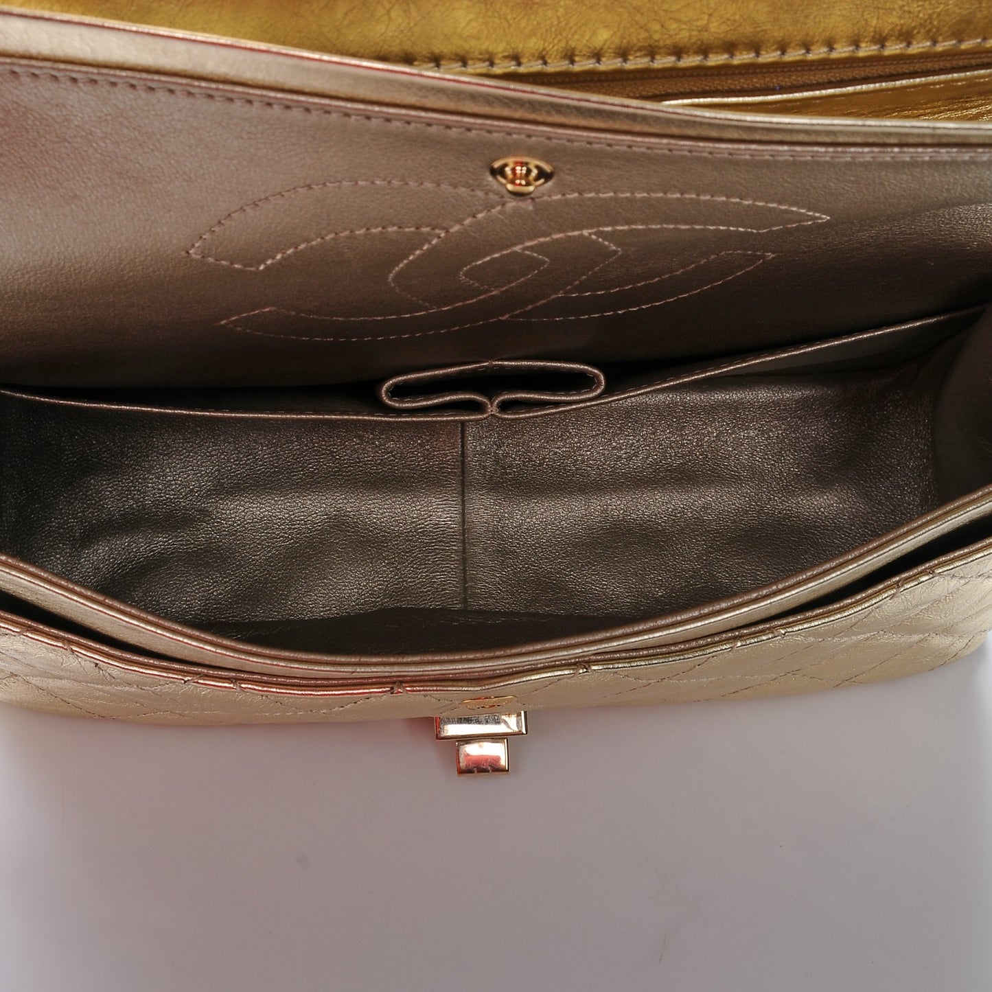 Metallic Aged Calfskin Quilted 2.55 Reissue 226 Flap Gold