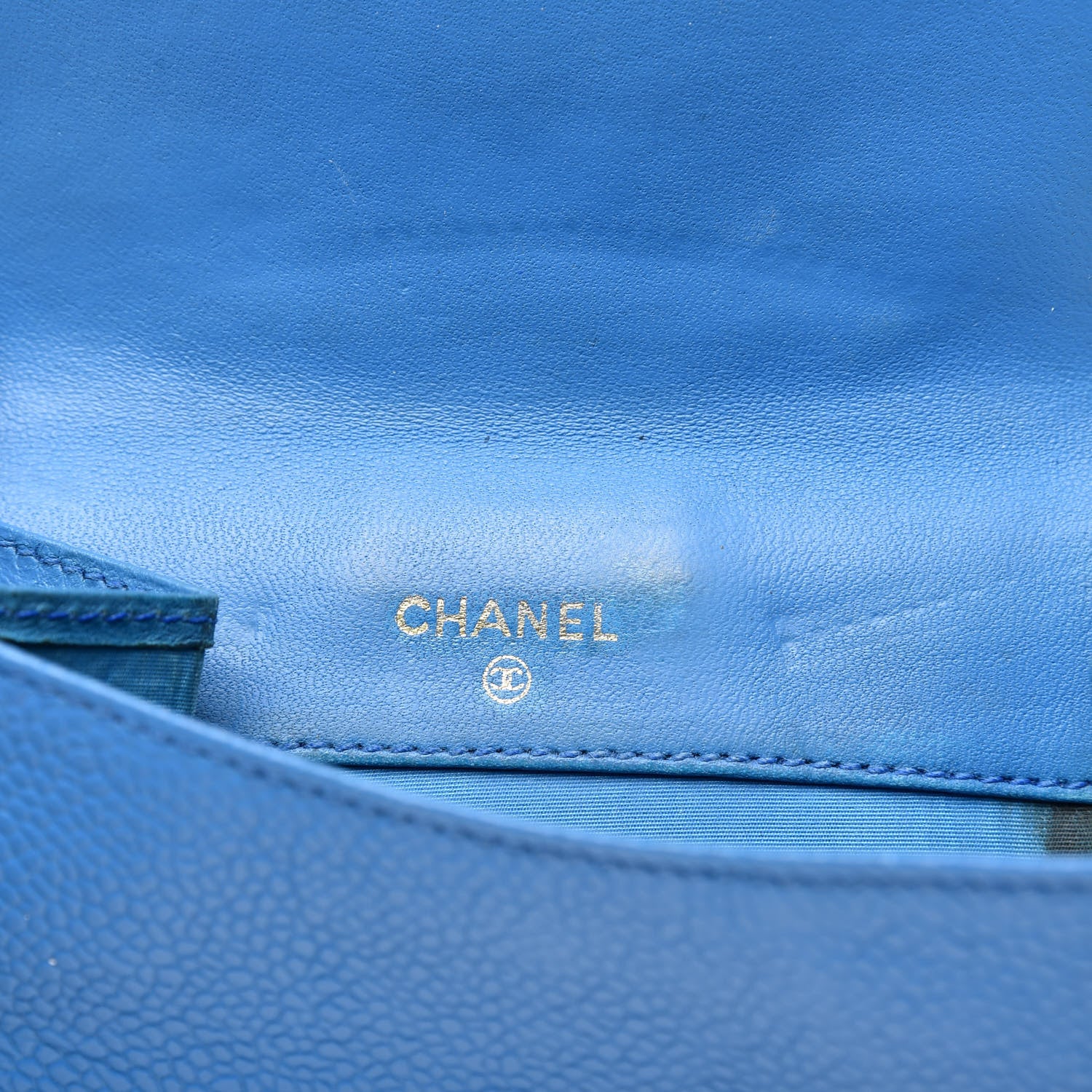 Chanel Caviar Timeless CC Compact French Wallet Blue 15 of 18