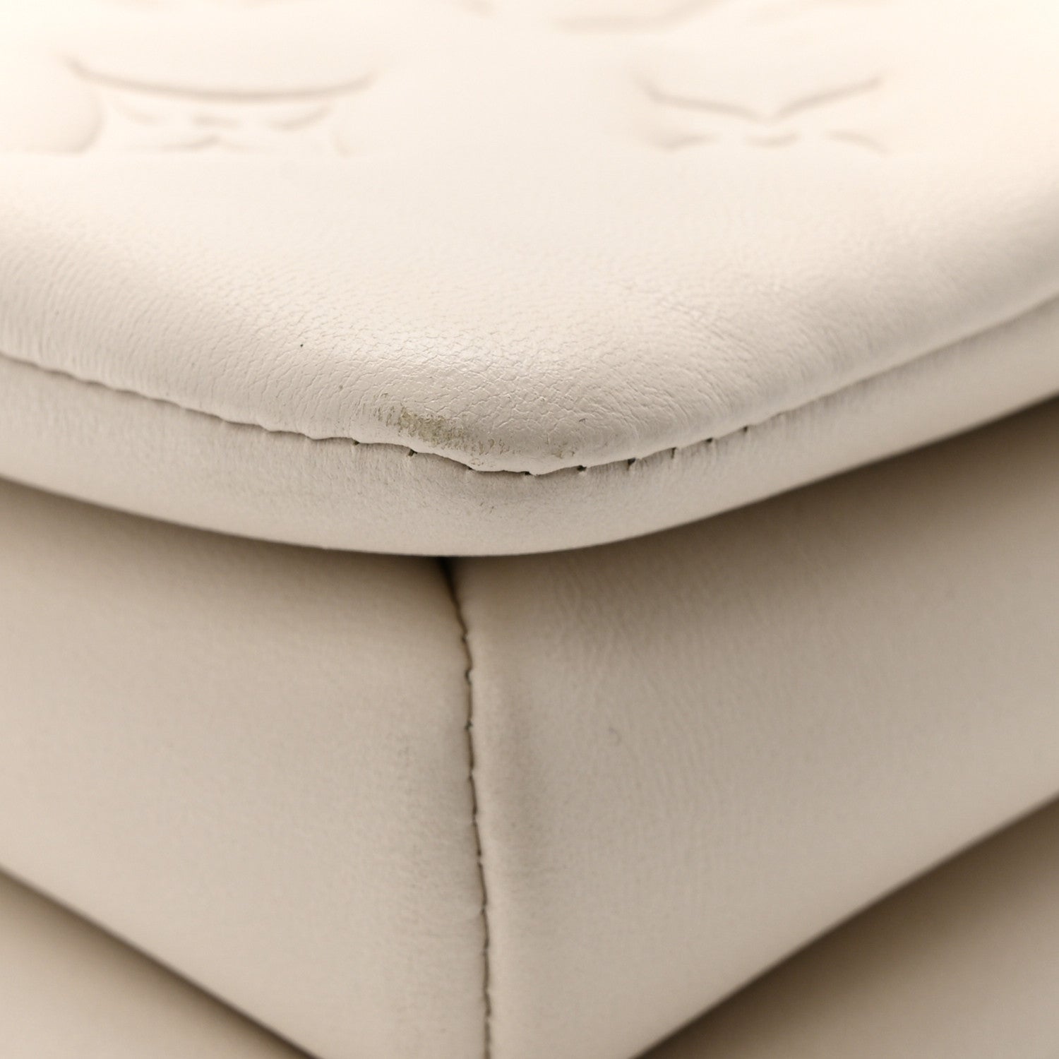 Louis Vuitton Lambskin Embossed Monogram Coussin PM Beige Cream 11 of 12