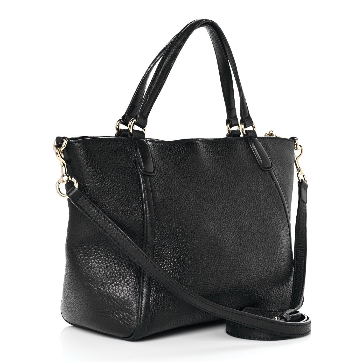 Gucci Pebbled Calfskin Small Soho Top Handle Bag Black 3 of 10