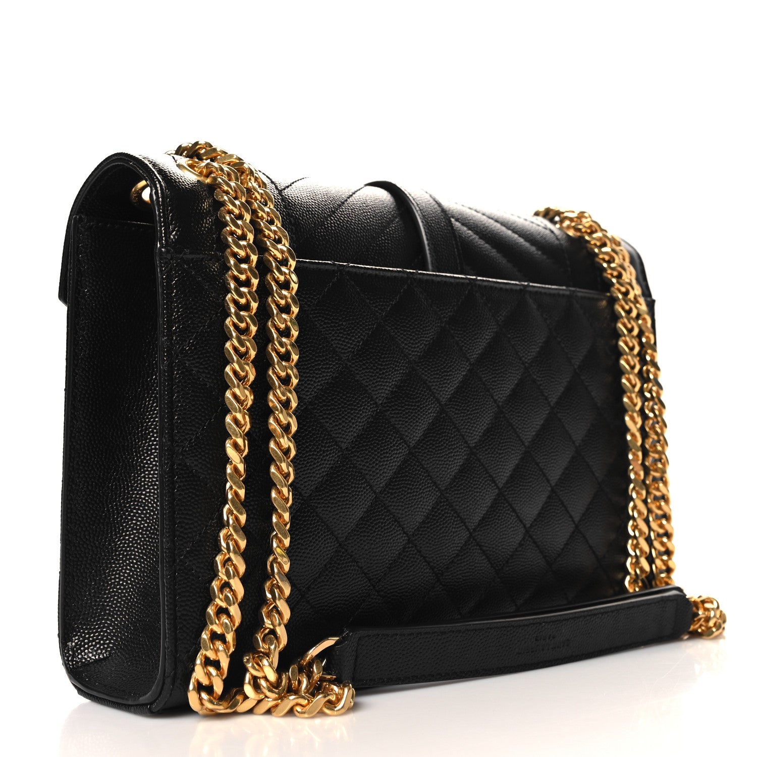Saint Laurent Grain De Poudre Textured Mixed Matelasse Triquilt Medium Monogram Satchel Black 3 of 9