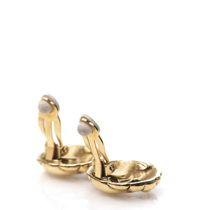 Chanel CC Button Clip On Earrings Gold 3 of 5