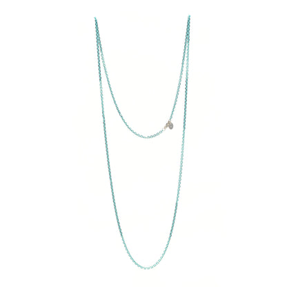 Tiffany Sterling Silver Enamel 2.5mm Chain Necklace Blue 30" 3 of 6