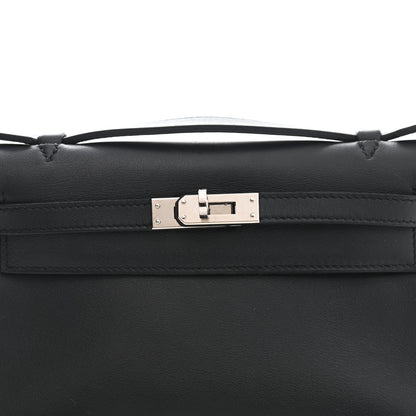 Hermes Swift Kelly Pochette Clutch Black 8 of 10