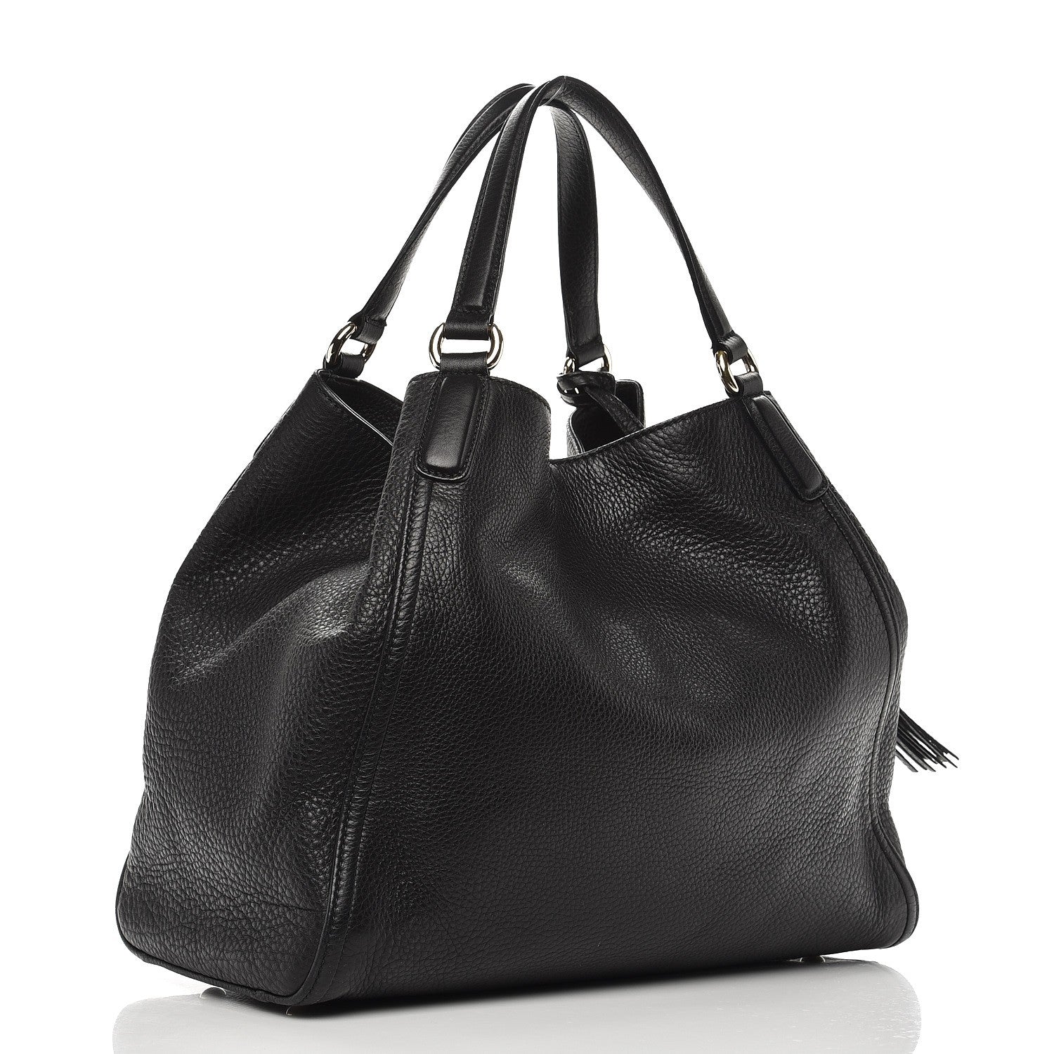 Gucci Pebbled Calfskin Medium Soho Shoulder Bag Black 3 of 11