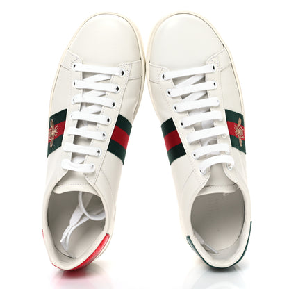 Gucci Calfskin Ayers Bee Embroidered Womens Ace Sneakers 39 White Red Flame Green 2 of 9