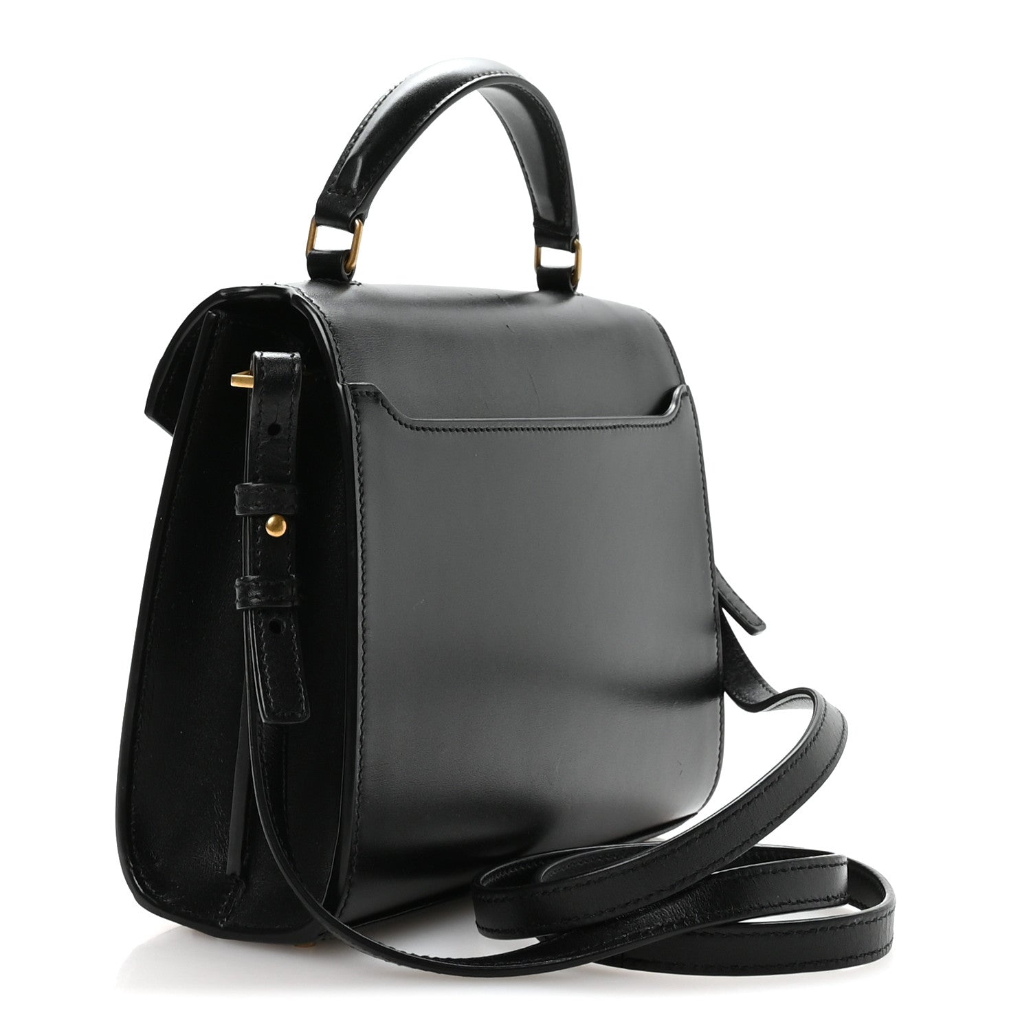 Saint Laurent Calfskin Mini Classic Monogram Cassandra Top Handle Black 3 of 10