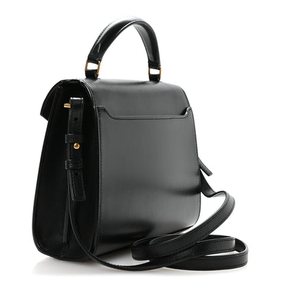 Saint Laurent Calfskin Mini Classic Monogram Cassandra Top Handle Black 3 of 10