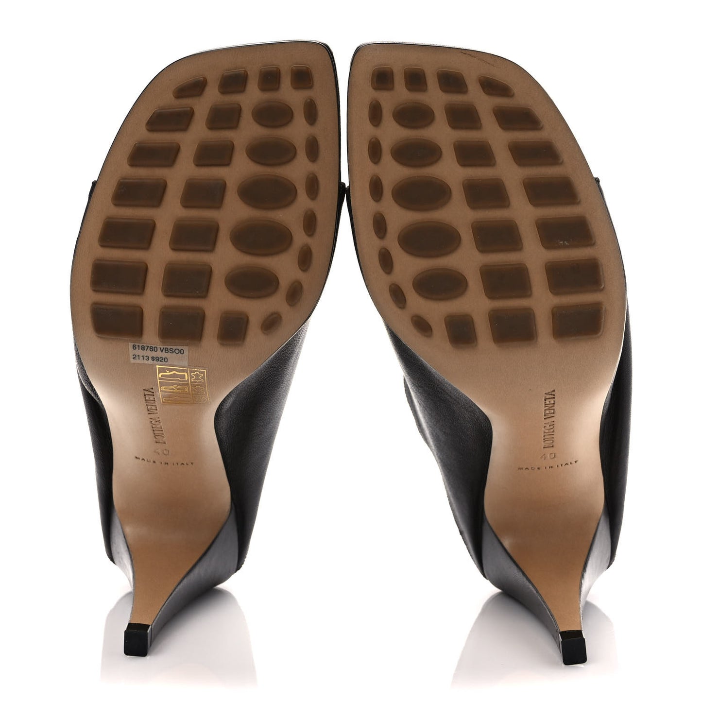 Nappa Square Toe Slip-On Mule Sandals 40 Fondante