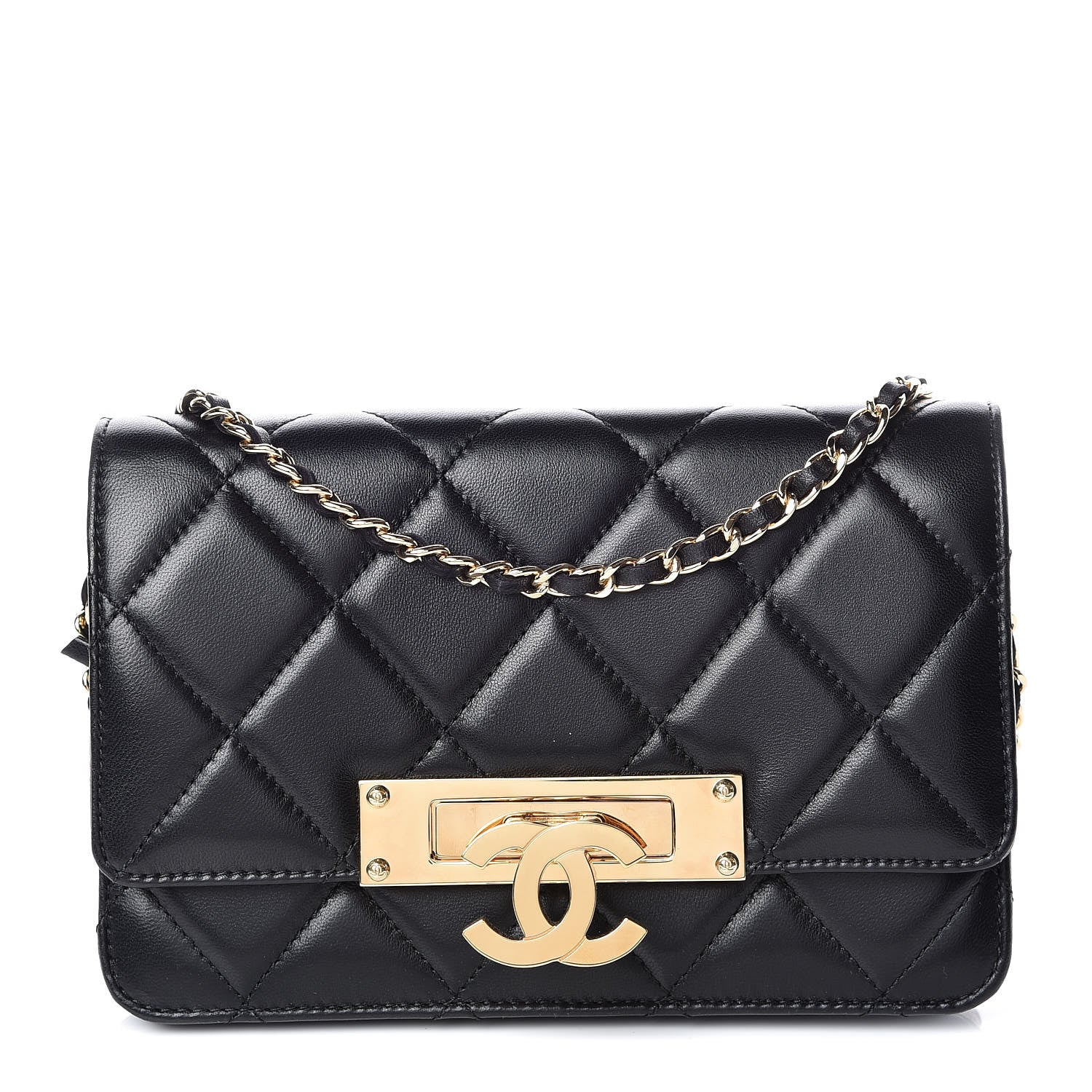 Chanel Lambskin Quilted Golden Class Wallet on Chain WOC Black 1 of 9