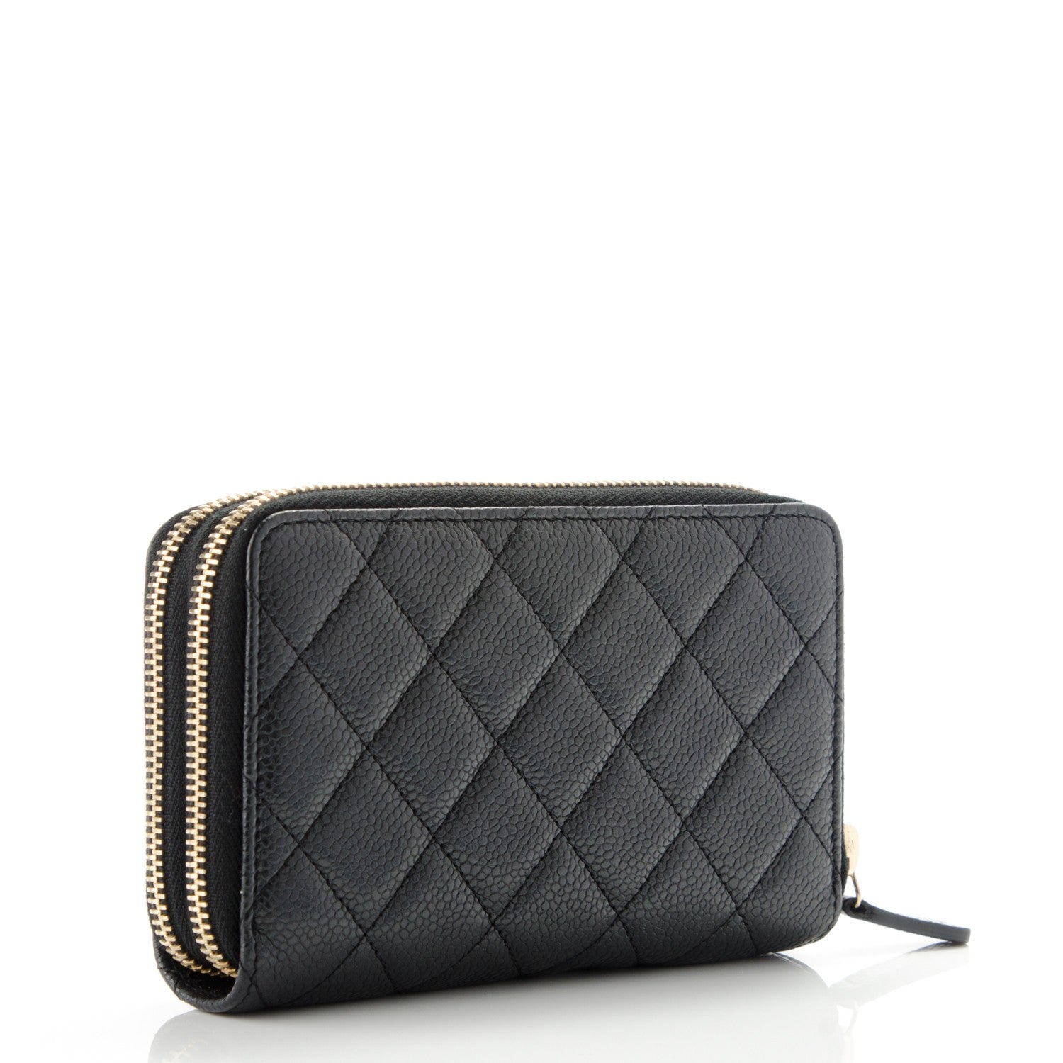 Chanel Caviar Quilted Large Gusset Double Zip Around Wallet Black 3 of 7