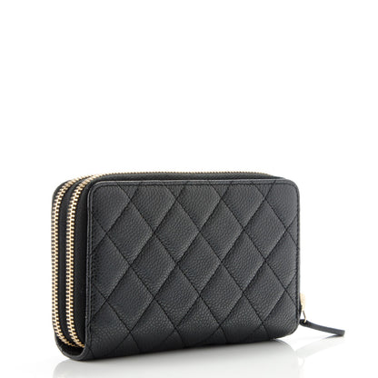 Chanel Caviar Quilted Large Gusset Double Zip Around Wallet Black 3 of 7