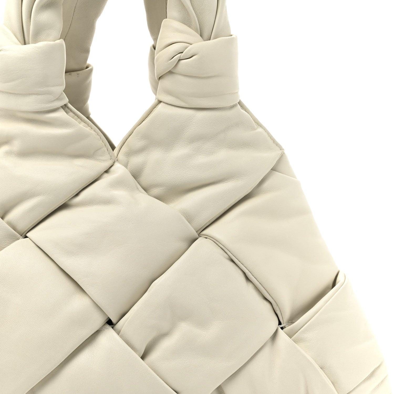 Bottega Veneta Lambskin Padded Lock Tote White 7 of 12