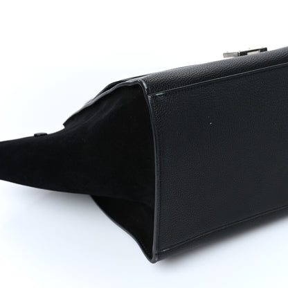 Celine Drummed Calfskin Suede Medium Trapeze Black 7 of 8