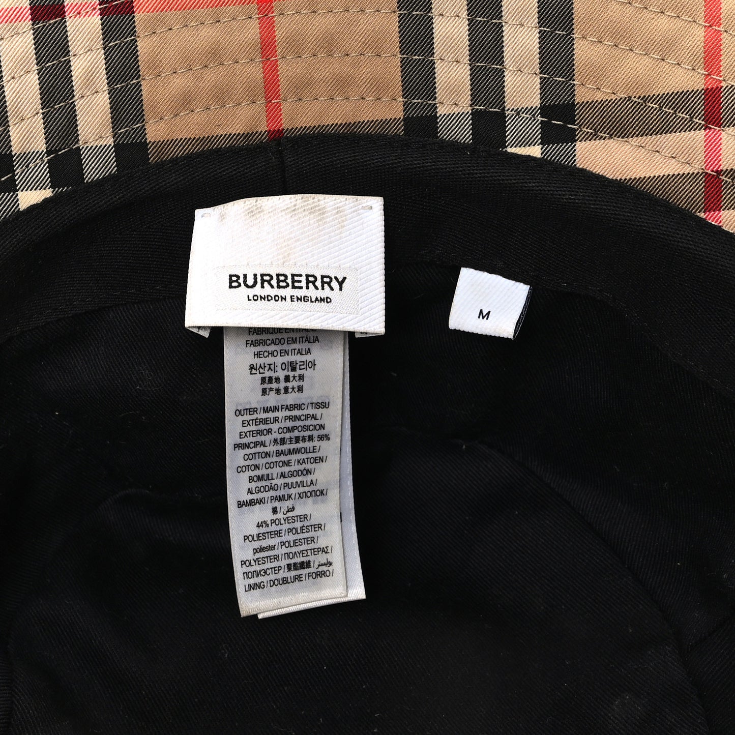 Technical Cotton Vintage Check Bucket Hat M Archive Beige