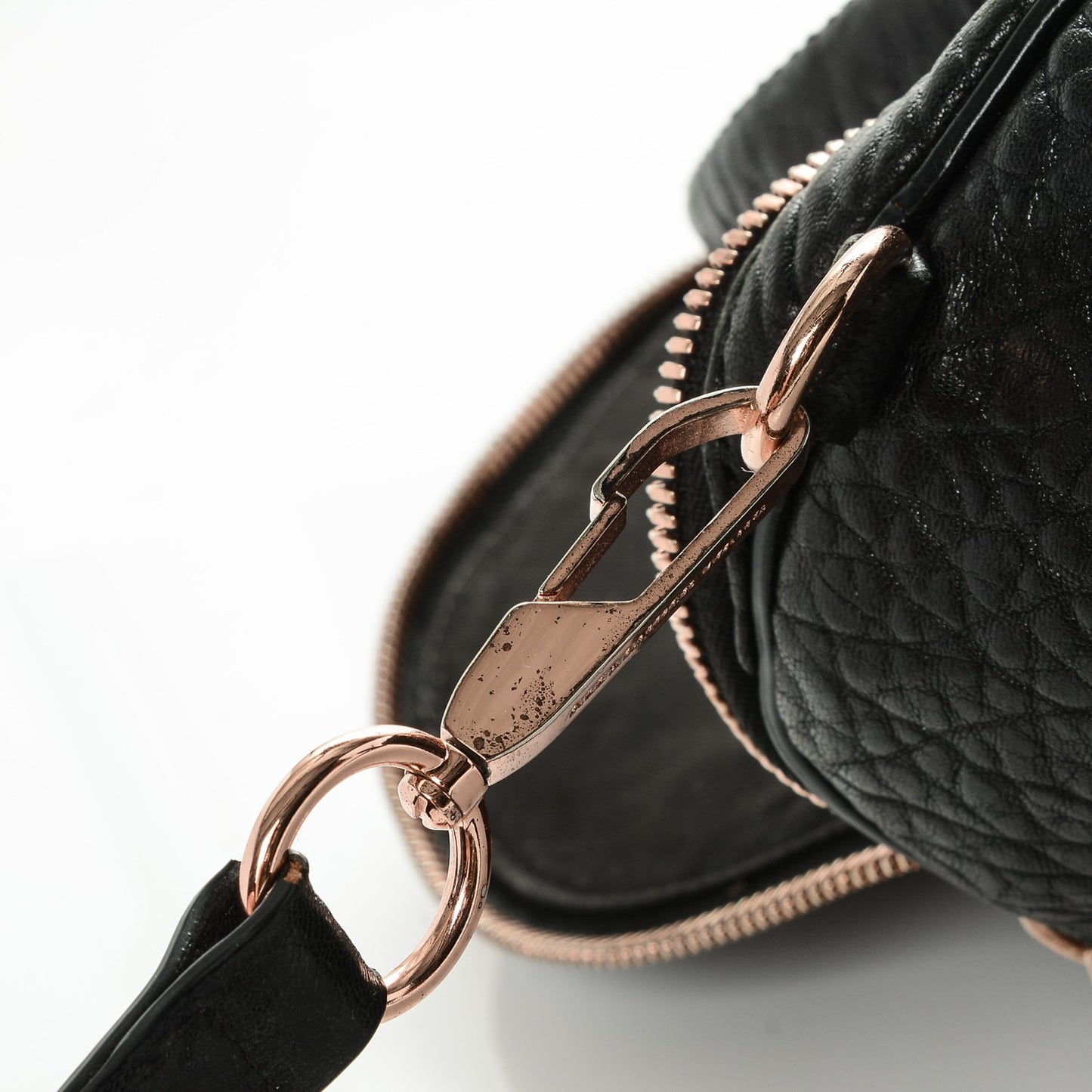 Pebbled Lambskin Rockie Black Rose Gold Hardware