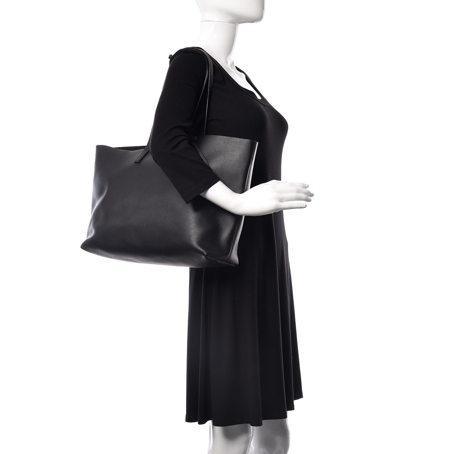 Calfskin Large Shopping Tote Black