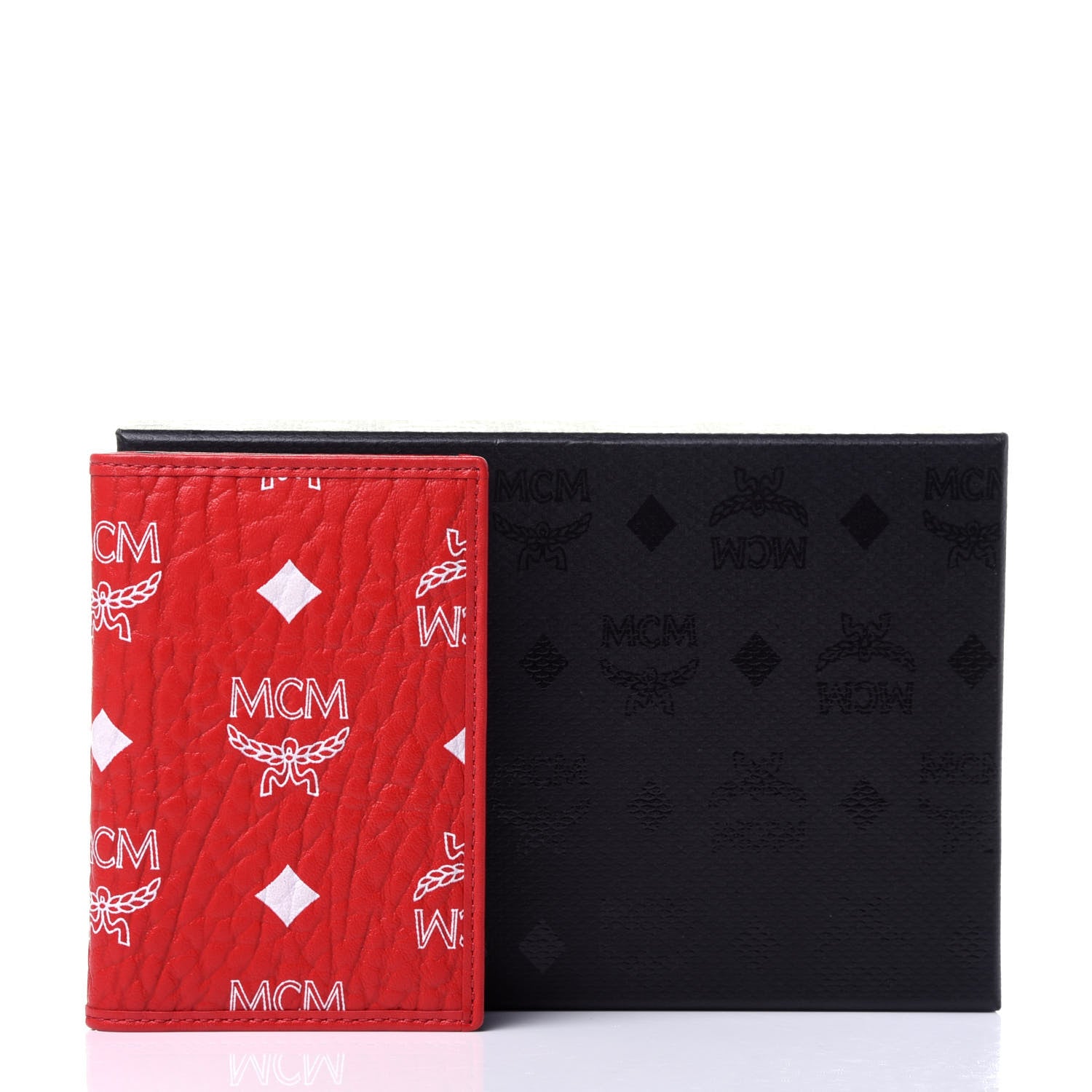 MCM Visetos Mini Bi-Fold Card Wallet Red 10 of 10
