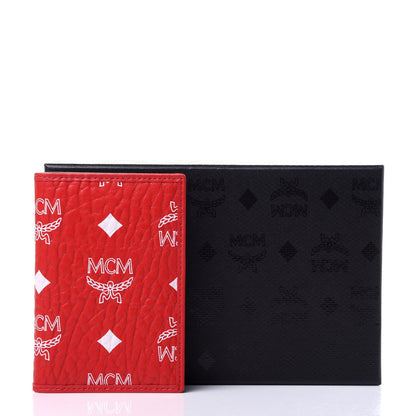 MCM Visetos Mini Bi-Fold Card Wallet Red 10 of 10