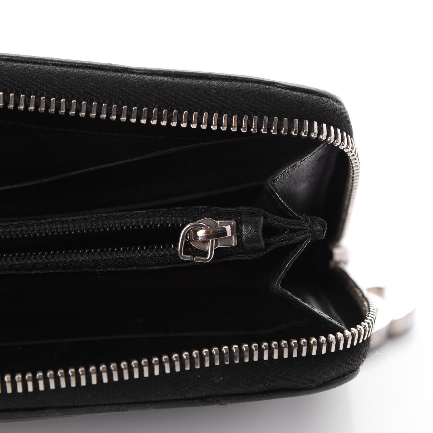Chanel Lambskin Chevron Quilted CC Zip Around Wallet Black 9 of 9