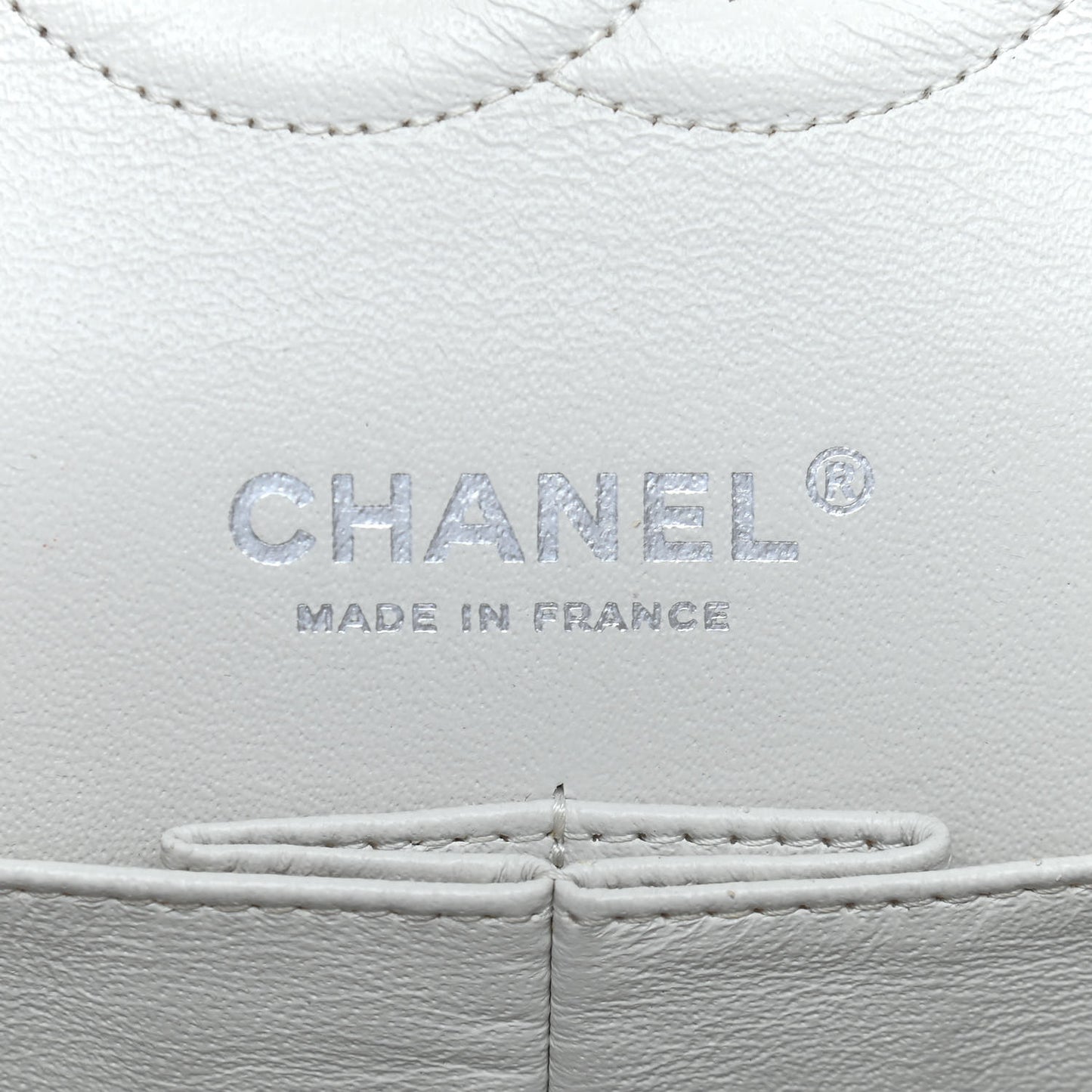 Caviar Quilted Medium Double Flap White