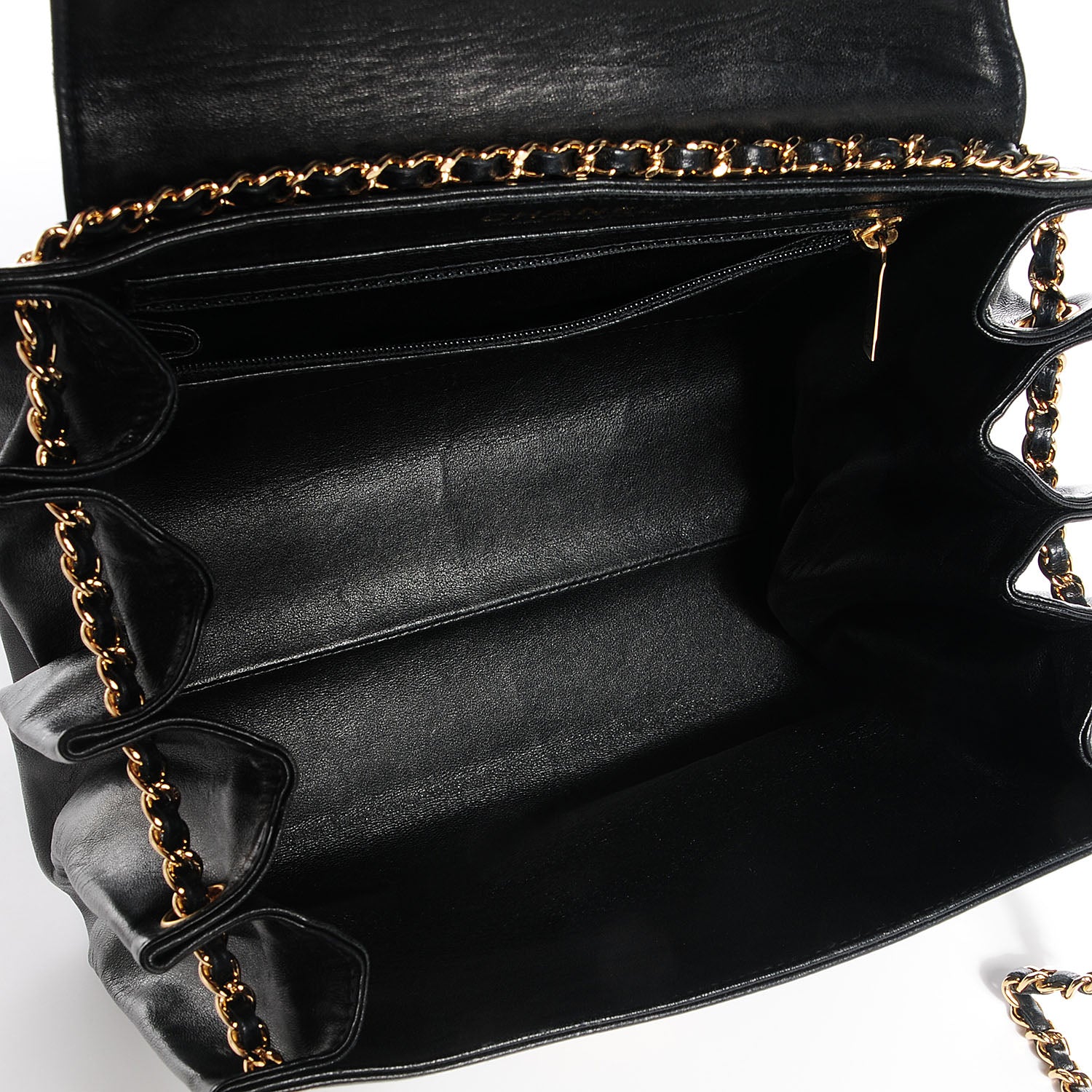 Chanel Lambskin Chocolate Bar Accordion Mademoiselle Flap Black 5 of 7