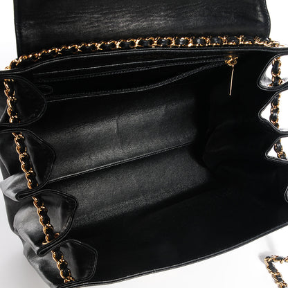 Chanel Lambskin Chocolate Bar Accordion Mademoiselle Flap Black 5 of 7