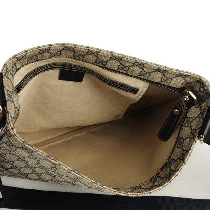 Gucci GG Plus Monogram Large Flat Messenger Bag Beige Blue 7 of 7