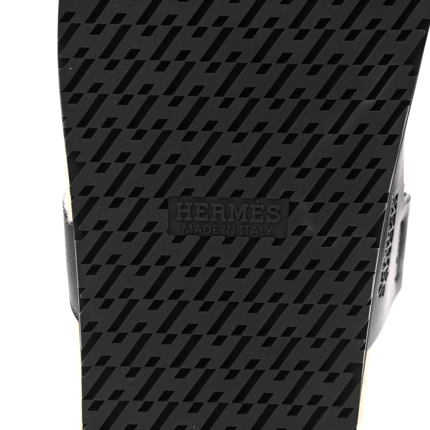 Hermes Veau Indios Woolskin Mens Chypre Sandals 42 Black Ecru 6 of 11