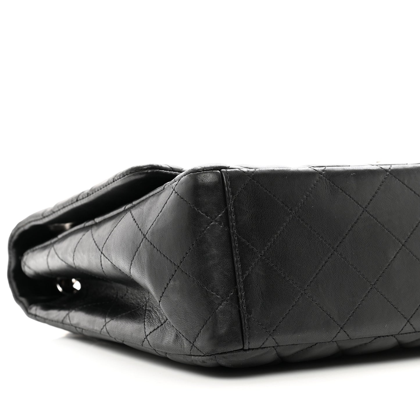 Lambskin Quilted Maxi Single Flap Black