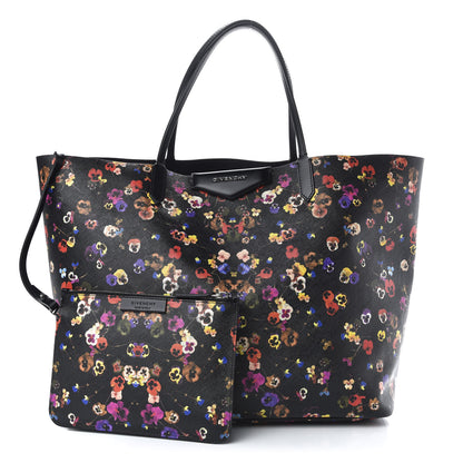 Givenchy Coated Canvas Pansy Print Large Antigona Tote Black 1 of 10