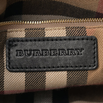 Burberry Grainy Calfskin House Check Small Banner Tote Black 5 of 15