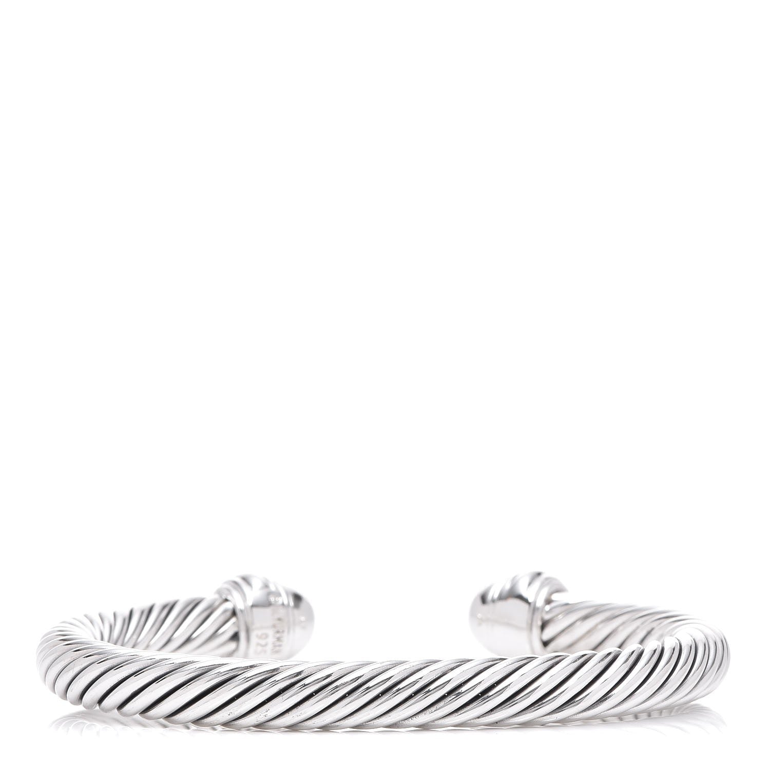 David Yurman Sterling Silver Diamond 7mm Cable Classics Bracelet 3 of 4