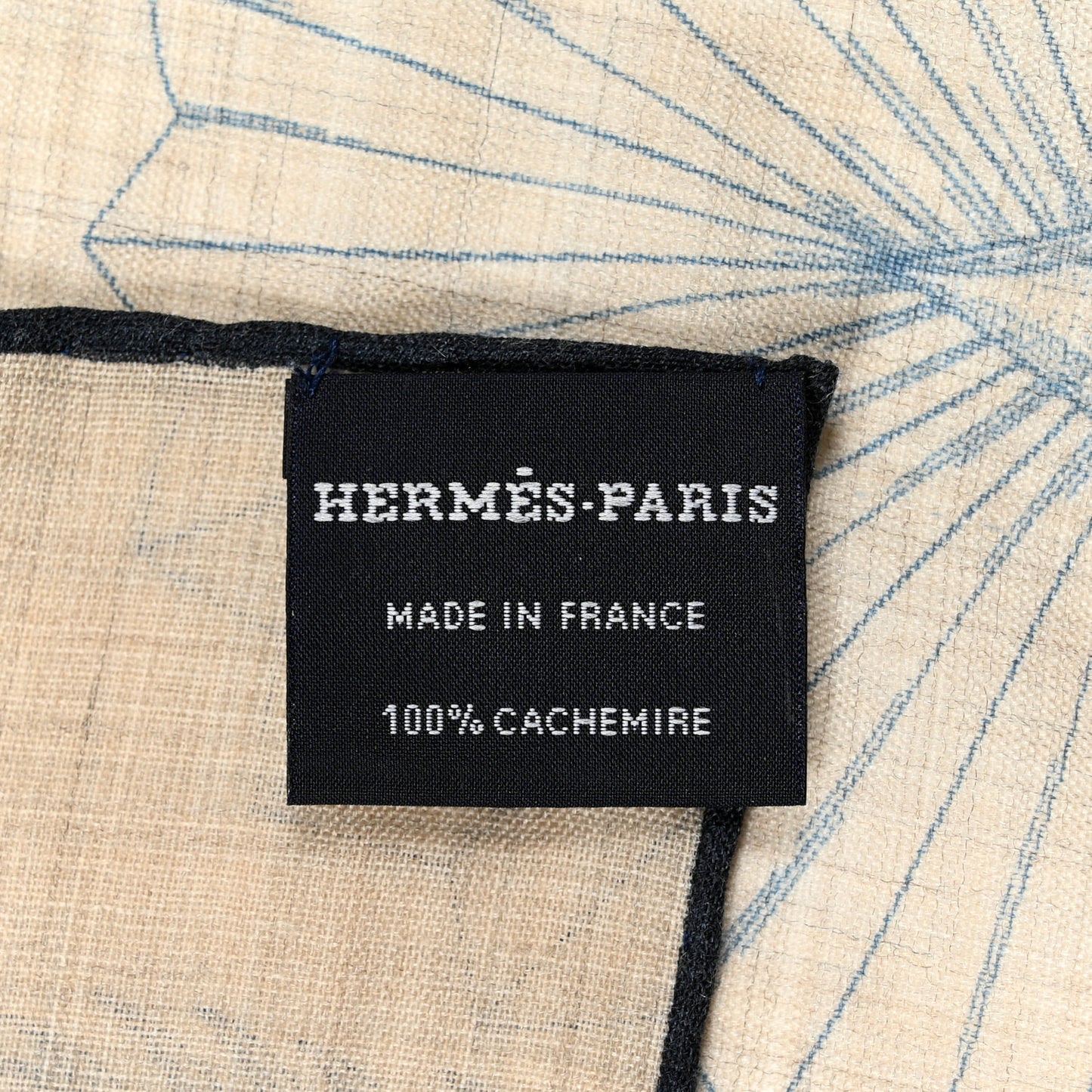 Cashmere Index Palmarum Light Scarf 90 Beige Chine Anthracite Bleu