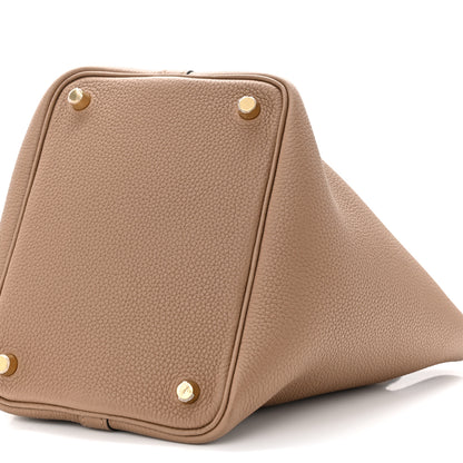 Hermes Taurillon Maurice Picotin Lock 18 PM Beige De Weimar 10 of 11