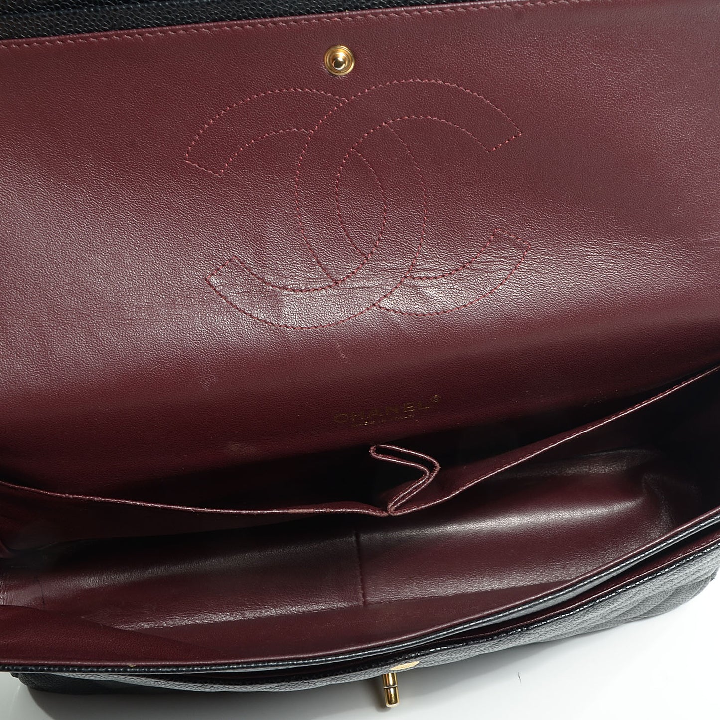 Caviar Quilted Maxi Double Flap Black