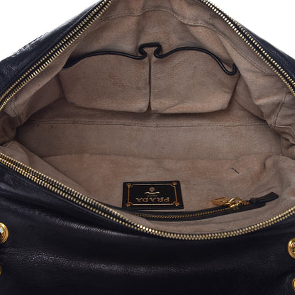 Prada Glace Calf Shoulder Bag Black 6 of 13