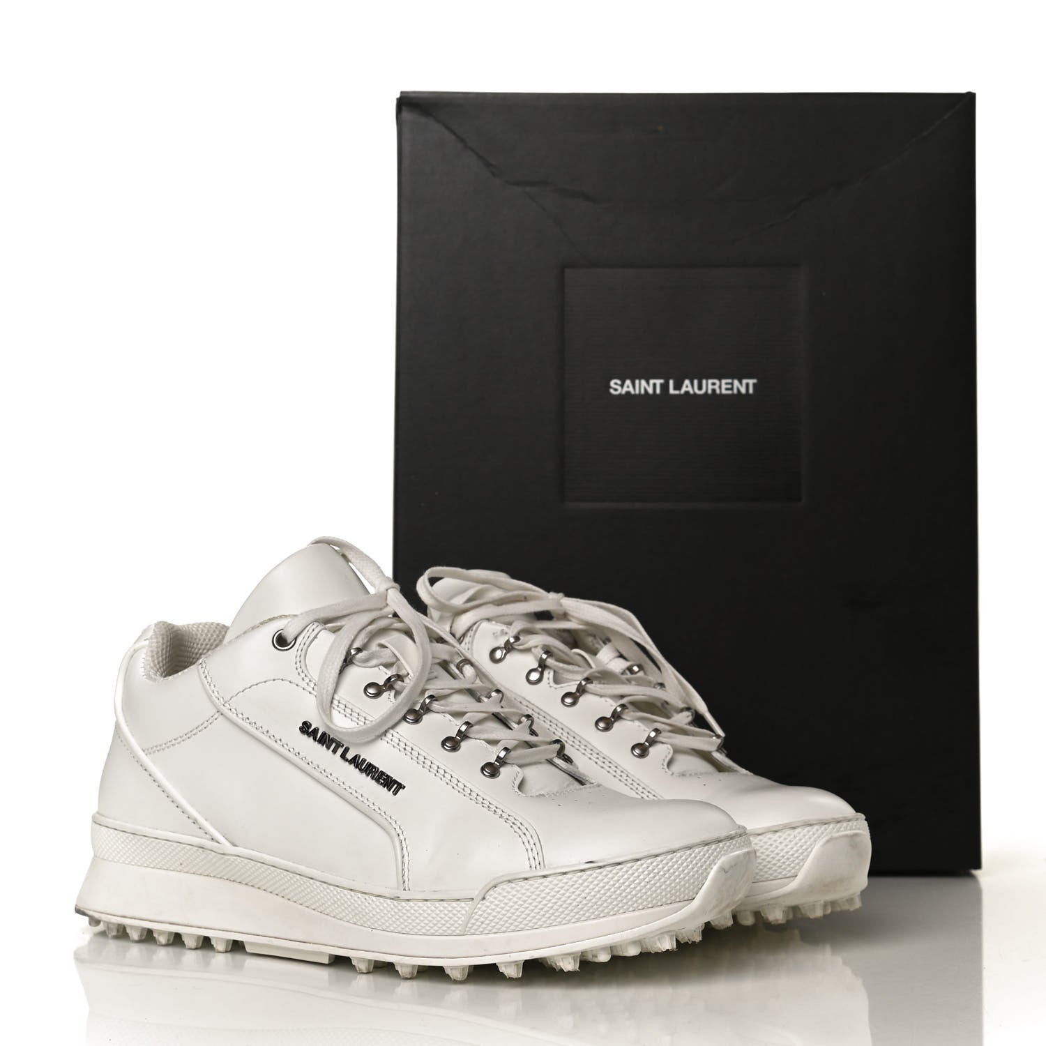 Saint Laurent Calfskin Jump Low Top Sneakers 40 White 10 of 10