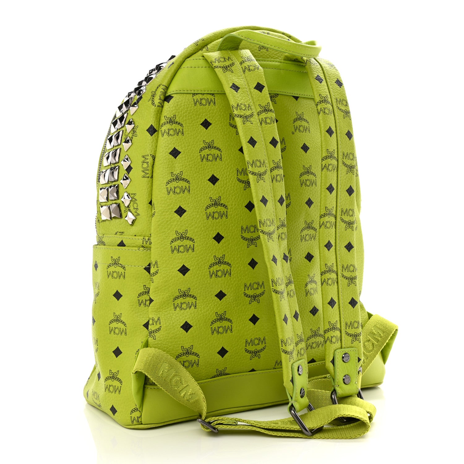MCM Visetos Crown Stud Medium Stark Backpack Green 3 of 12
