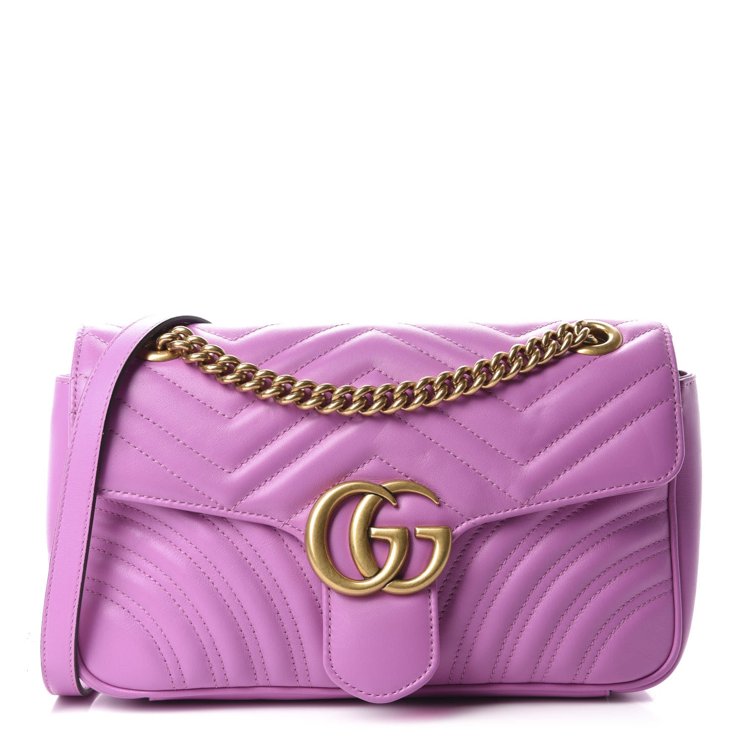 Gucci Calfskin Matelasse Small GG Marmont Shoulder Bag Candy Mousse 1 of 9