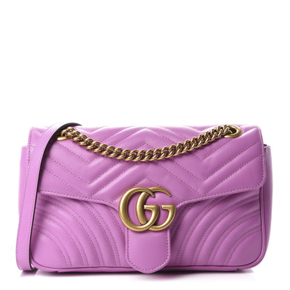 Gucci Calfskin Matelasse Small GG Marmont Shoulder Bag Candy Mousse 1 of 9
